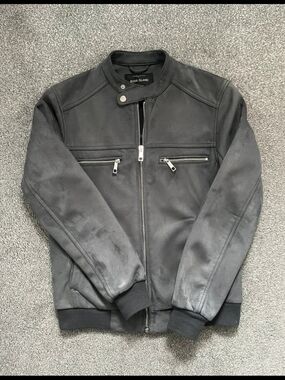 River Island Charcoal Black Bomber Jacket with Zip Pockets